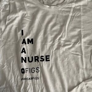 FIGS White Long Sleeve Nurse Shirt